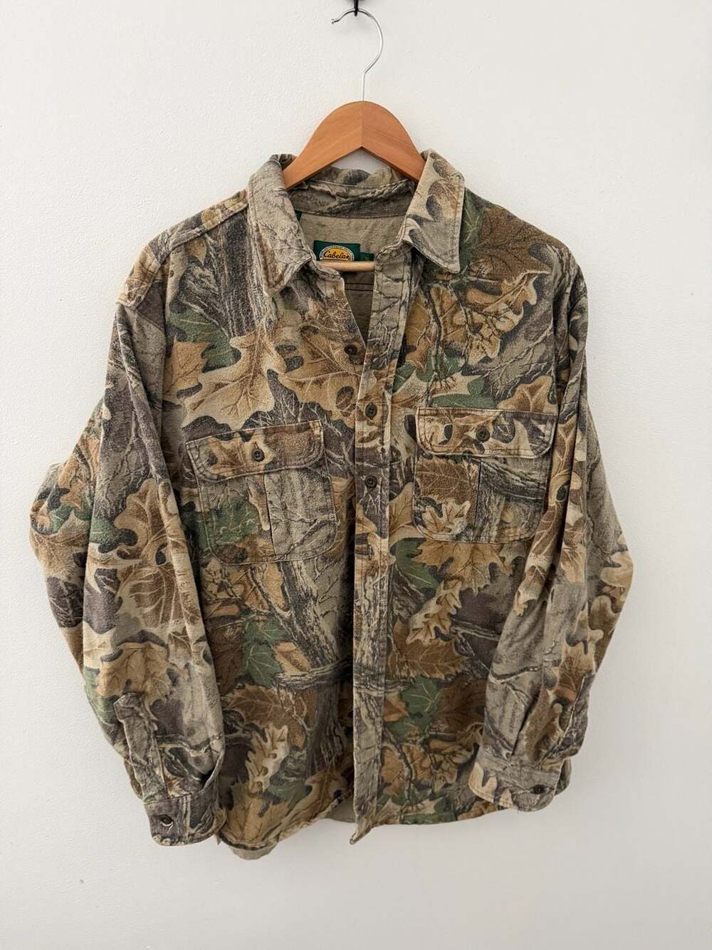 Cabela's Vintage Camo Flannel Shirt XL Tall